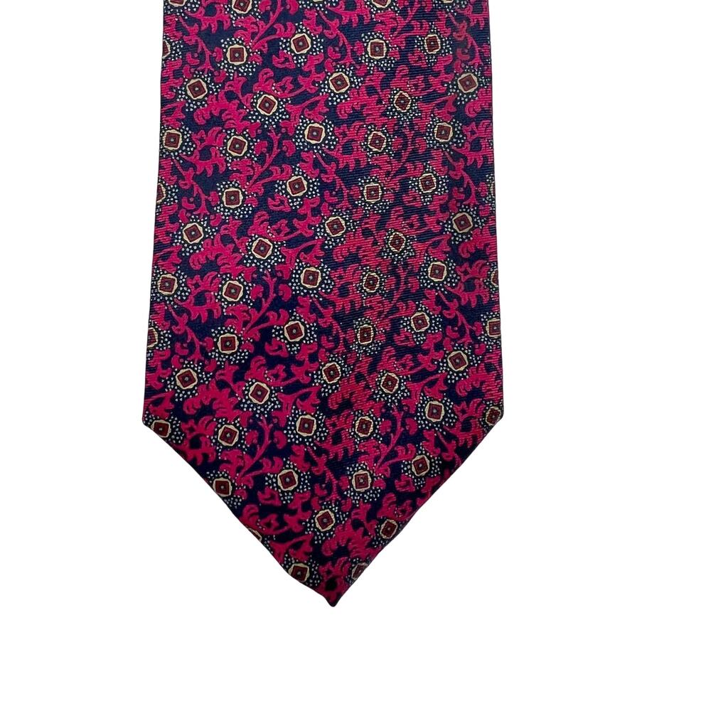 Lanvin Silk Foulard Tie Pink Navy Blue
